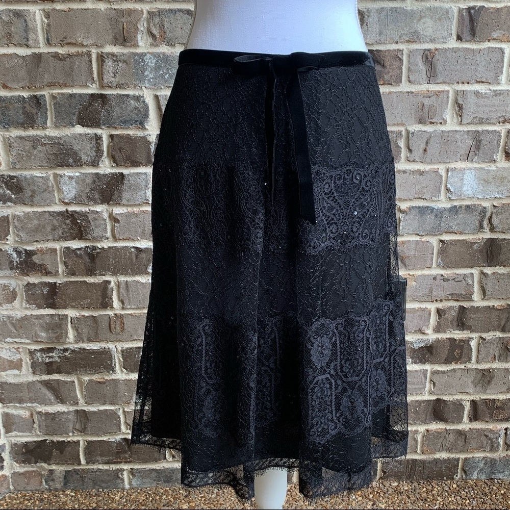 Ann Taylor black lace skirt
